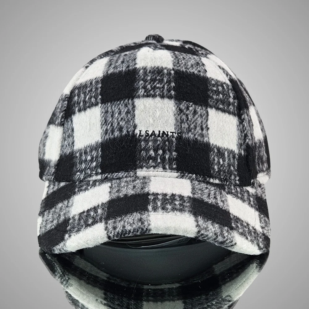 All Saints Hat Cap Black White Check Adjustable Baseball Cap Cottagecore Outdoor